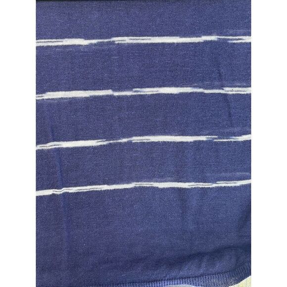 Eileen Fisher Sweater Organic Linen Size Medium Blue White Semi Sheer Knit - Picture 10 of 11